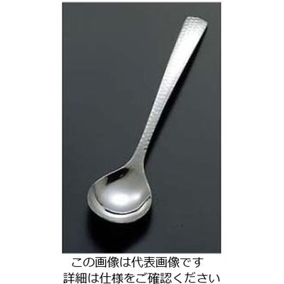 ワダコーポレーション 18-8 槌目 和風 おかゆスプーン 1個 61-6787-09（直送品）