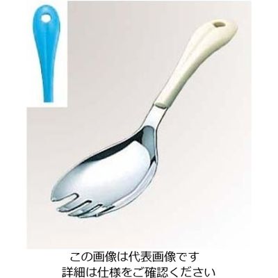 ワダコーポレーション 18-8 楽らく サーバー フォーク ブルー 61-6787-25 1個（直送品）