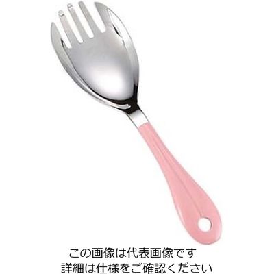 ワダコーポレーション 18-8 楽らく サーバー フォーク ピンク 61-6787-27 1個（直送品）