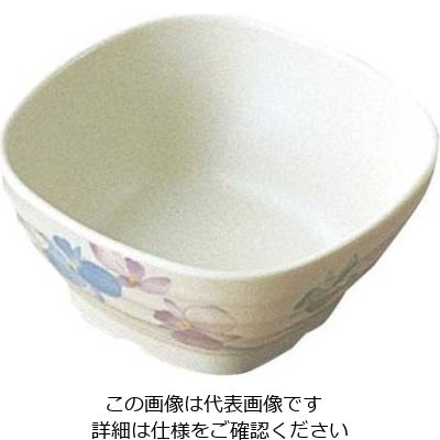 エンテック メラミン和食器 すみれ 角小鉢 VOー50 61-6833-87 1個（直送品）