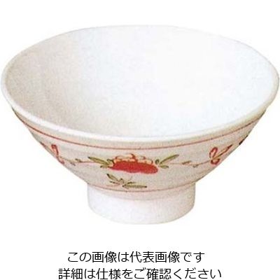 エンテック メラミン和食器 赤絵 飯茶椀 AKー4 61-6834-30 1個（直送品）