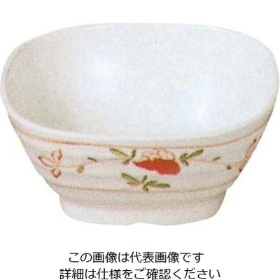 エンテック メラミン和食器 赤絵 角小鉢 AKー50 61-6834-32 1個（直送品）