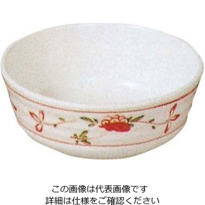 エンテック メラミン和食器 赤絵 浅型小鉢 AKー11B 61-6834-33 1個（直送品）