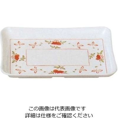 エンテック メラミン和食器 赤絵 角皿 大 切立 AKー29 61-6834-36 1個（直送品）