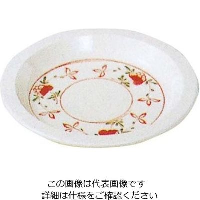 エンテック メラミン和食器 赤絵 小皿 AKー43 61-6834-41 1個（直送品）