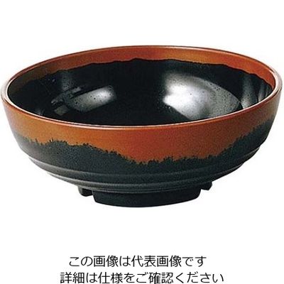 エンテック メラミン和食器 長次郎窯 丼 ANー69 小 B内黒 61-6835-46 1個（直送品）