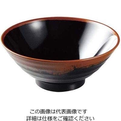 エンテック メラミン和食器 長次郎窯 そば丼 ANー65 大 B内黒 61-6835-52 1個（直送品）