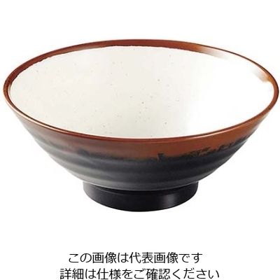 エンテック メラミン和食器 長次郎窯 そば丼 ANー65 大 W内白 61-6835-53 1個（直送品）