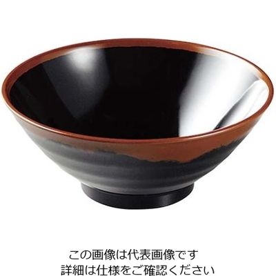 エンテック メラミン和食器 長次郎窯 そば丼 ANー64 小 B内黒 61-6835-55 1個（直送品）