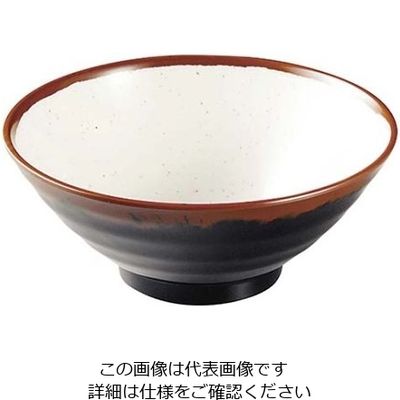 エンテック メラミン和食器 長次郎窯 そば丼 ANー64 小 W内白 61-6835-56 1個（直送品）