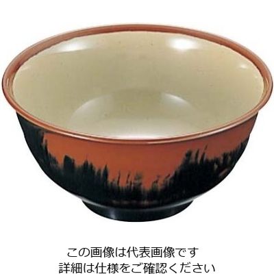 エンテック メラミン和食器 長次郎窯 羽反り丼 ANー60 大 G内若草 61-6835-57 1個（直送品）