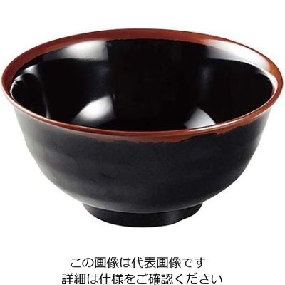 エンテック メラミン和食器 長次郎窯 羽反り丼 ANー60 大 B内黒 61-6835-58 1個（直送品）