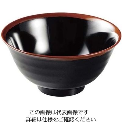 エンテック メラミン和食器 長次郎窯 羽反り丼 ANー59 小 B内黒 61-6835-61 1個（直送品）