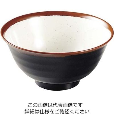 エンテック メラミン和食器 長次郎窯 羽反り丼 ANー59 小 W内白 61-6835-62 1個（直送品）