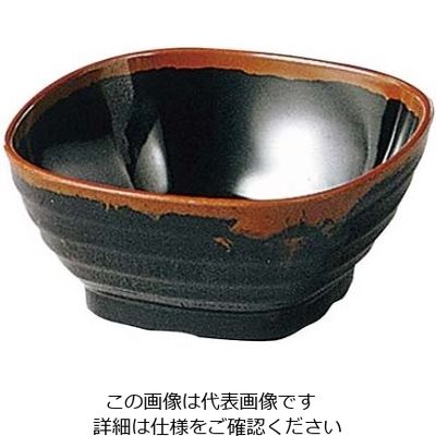 エンテック メラミン和食器 長次郎窯 角 小鉢 ANー50 B内黒 61-6835-67 1個（直送品）