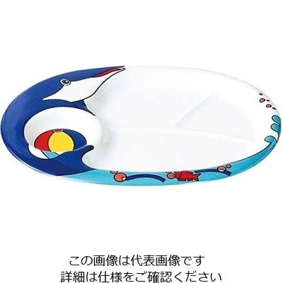 エンテック メラミン ランチ皿 イルカ 61-6836-80 1個（直送品）