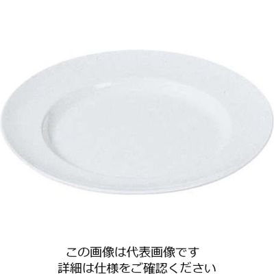 エンテック メラミン給食用食器 平皿 リム型 No.26A 8インチ 青磁 61-6839-78 1個（直送品）