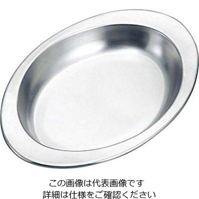 イケダ IKD エコクリーン 18-8 小判型給食皿 1個 61-6841-82（直送品）