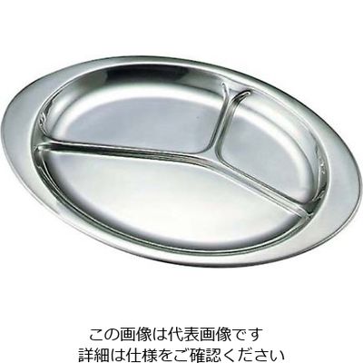 イケダ 抗菌ステンレス ランチ皿 12インチ 61-6841-84 1個（直送品）