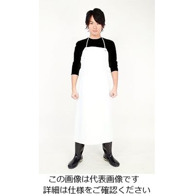 丸十コーポレーション（MARUJU） ビニール胸付前掛（平紐）ホワイト（5枚入） 08009220 1パック（5枚） 61-7362-44（直送品）