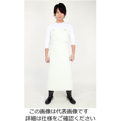 丸十コーポレーション ワンタッチ胸付前掛ホワイトM 08006180-1 1枚 61-7362-52（直送品）