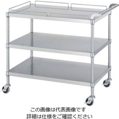 アズワン ステンレスワゴン M12型（棚3段仕様）M12-7560 1個 61-7954-52（直送品）