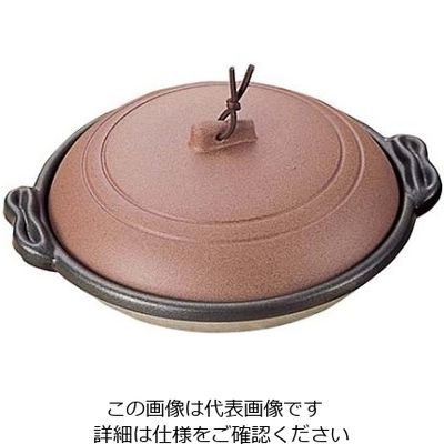 マイン アルミ 庵陶板鍋 素焼き茶 16cm 浅型 M10ー463 61-7984-38 1個（直送品）