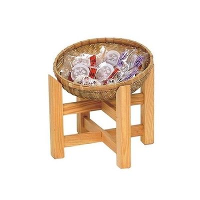 萬洋 木製 かご付飾り台(小)15ー707S 61-8010-27 1個（直送品）
