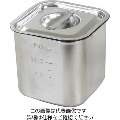 杉山工業 18ー8 目盛付深型角キッチンポット(フタ付) 0.5L SH-4208D 1個 62-2336-20（直送品）