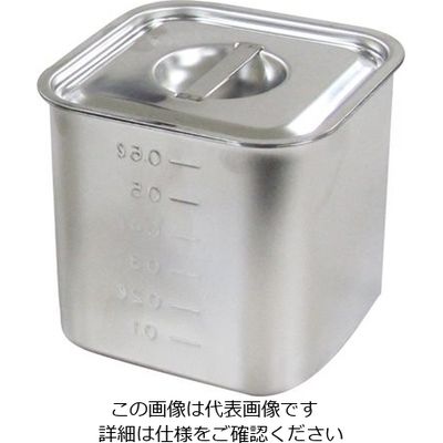 杉山工業 18ー8 目盛付深型角キッチンポット(フタ付) 0.75L SH-4209D 1個 62-2336-21（直送品）