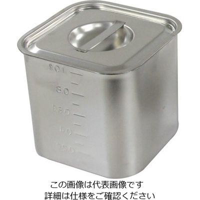 杉山工業 18ー8 目盛付深型角キッチンポット(フタ付) 1.2L SH-4210D 1個 62-2336-22（直送品）