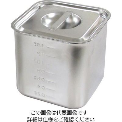 杉山工業 18ー8 目盛付深型角キッチンポット(フタ付) 1.7L SH-4212D 1個 62-2336-23（直送品）