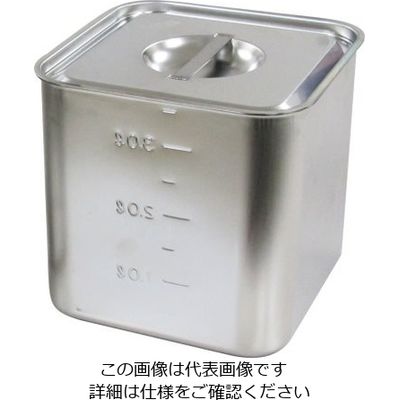 杉山工業 18ー8 目盛付深型角キッチンポット(フタ付) 3.6L SH-4215D 1個 62-2336-25（直送品）