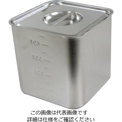 杉山工業 18ー8 目盛付深型角キッチンポット(フタ付) 5L SH-4217D 1個 62-2336-26（直送品）