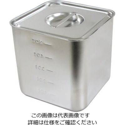 杉山工業 18ー8 目盛付深型角キッチンポット(フタ付) 6L SH-4218D 1個 62-2336-27（直送品）