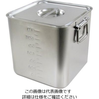 杉山工業 18ー8 目盛付深型角キッチンポット(フタ付) 8L SH-4220D 1個 62-2336-28（直送品）