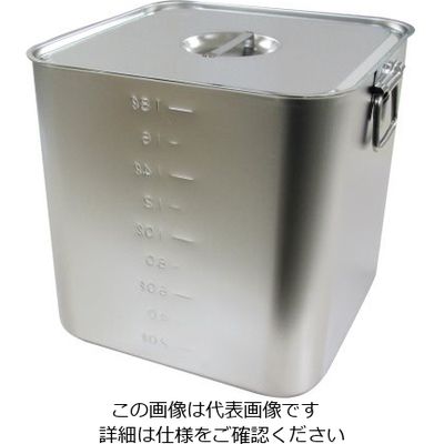 杉山工業 18ー8 目盛付深型角キッチンポット(フタ付) 20L SH-4227D 1個 62-2336-31（直送品）