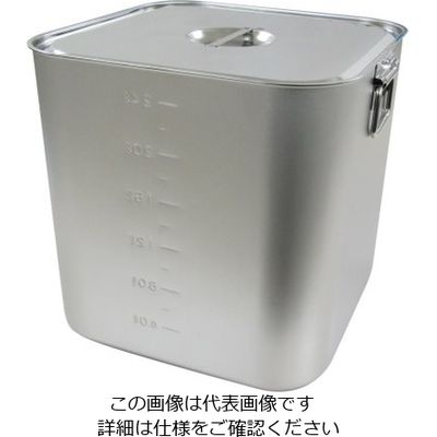 杉山工業 18-8 目盛付深型角キッチンポット（フタ付） 27L SH-4230D 1個 62-2336-32（直送品）