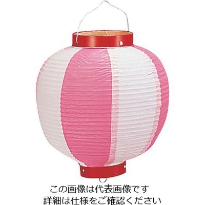 高山商店 ビニール提灯丸型 《9号》 ピンク/白 b41 62-6321-14 1個（直送品）
