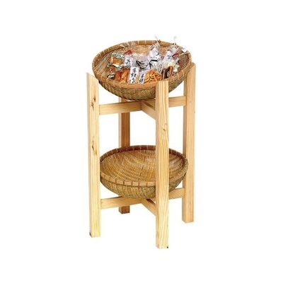 萬洋 木製飾り台かご付 中 15ー707M 62-6326-54 1個（直送品）