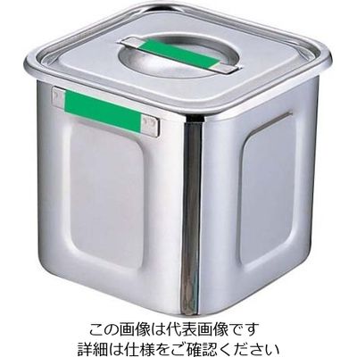 三宝産業 角キッチンポット 10.5cm グリーン 62-6386-60 1個（直送品）