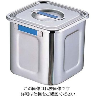三宝産業 角キッチンポット 18cm ブルー 62-6386-70 1個（直送品）