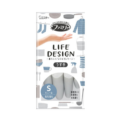 エステー ファミリー　ビニールうす手　ライフデザイン　Ｓ　グレー 4901070722440 1双（直送品）
