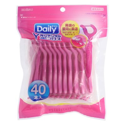 エビス デイリー Y型デンタルフロス 40本入 4901221025918 1個(40本)（直送品）