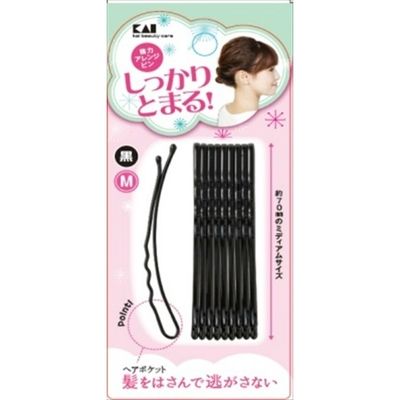 貝印 KQ3121強力アレンジピンM黒 4901601303964 1個(10本)（直送品）