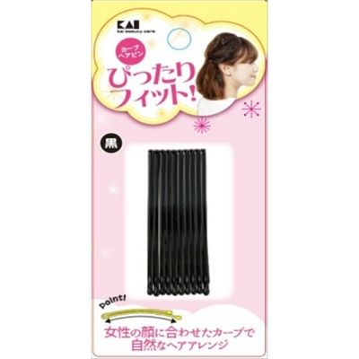 貝印 KQ3123カーブヘアピン黒 4901601303988 1個(10本)（直送品）