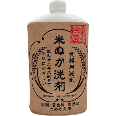 ロケット石鹸 米ぬか食器用洗剤 詰替え 4903367093622 1個(800ML)（直送品）