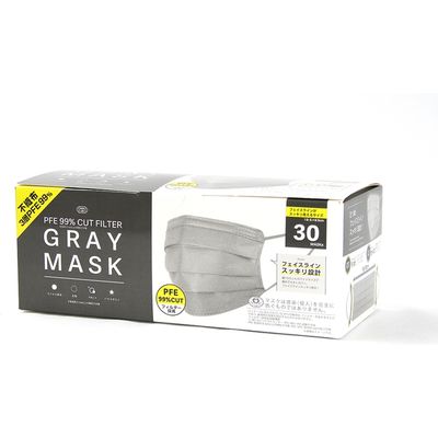 富士 PFE99％カットフィルターアッシュグレーマスク 4944109314551 1個(30枚)（直送品）