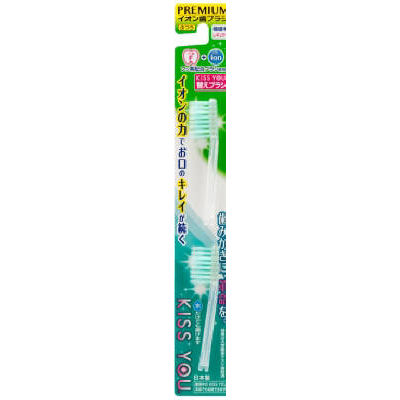 アイオニック フッ素イオン歯ブラシ 極細 レギュラー 替えブラシ ふつう 2本入 4969542143407 1パック(2個入)（直送品）