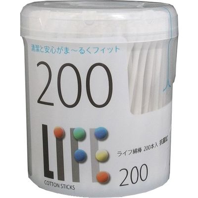平和メディク ライフ綿棒ケース入ホワイト 4976558000495 1個(200本)（直送品）